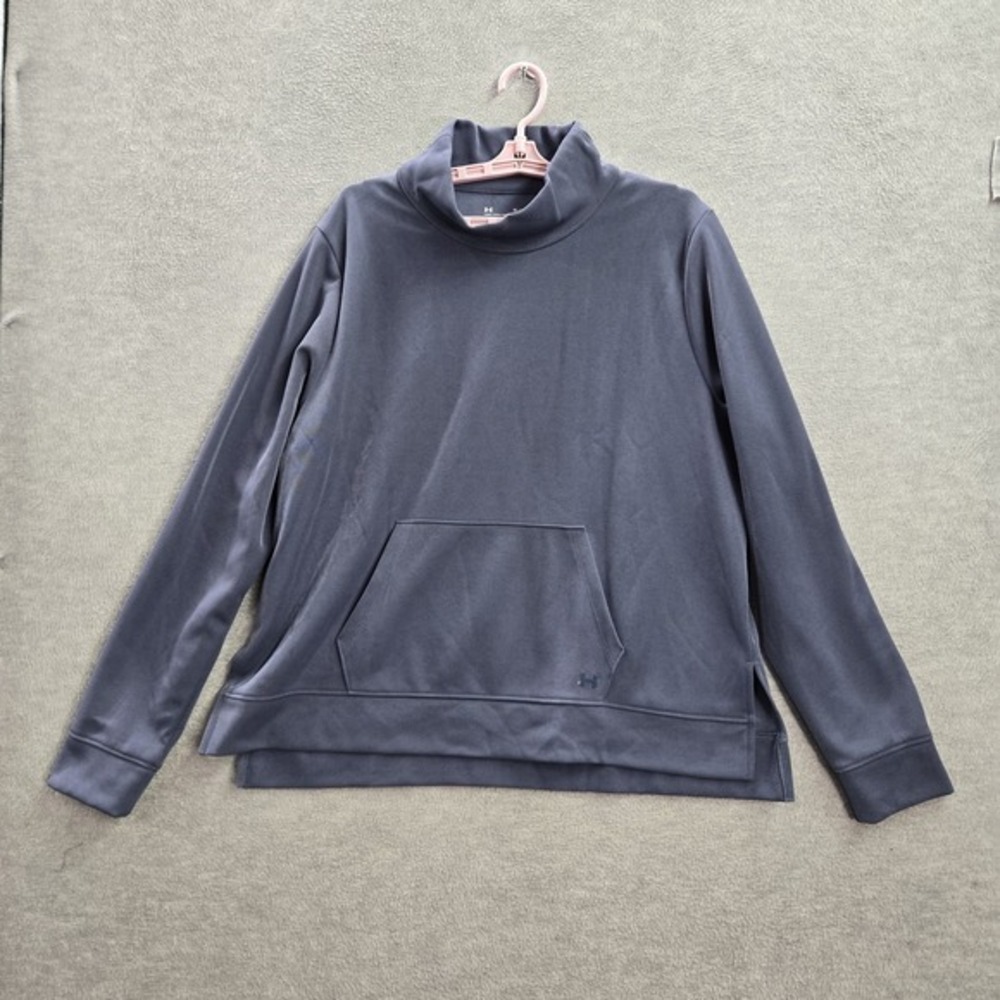 Under‎ Armour Women Sweatshirt XL Blue Loose Coldgear Mock Neck Long Sleeve